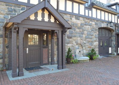 Rowayton Renovation Entrance, lovely stone facade